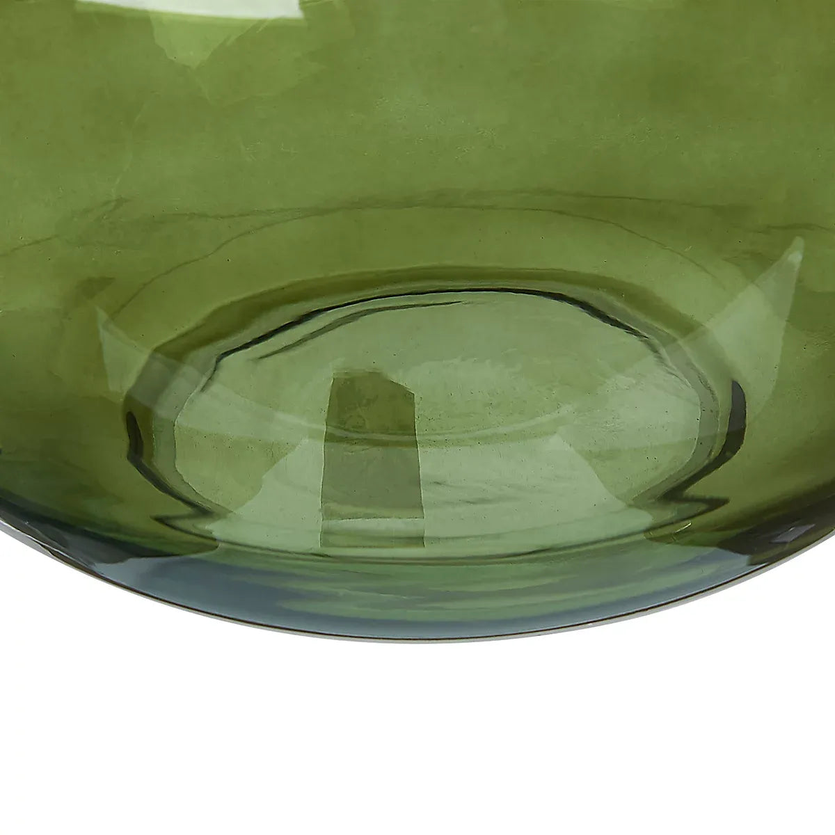 Olive Green Flower Vase Handcrafted Boho Recycled Glass 34cm-Furniture Kingdom